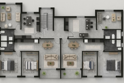 📌1+1 & 2+1 OFİS/KONUT APARTMAN PROJESİ